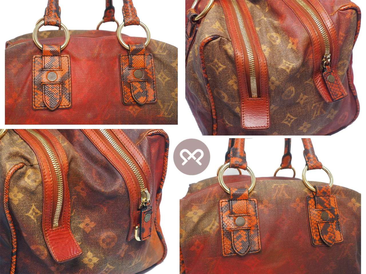 Louis Vuitton M95737 Limited Edition Monogram/ Karung Trim Man Crazy Jokes Boston Bag (FL1038) - Image 10