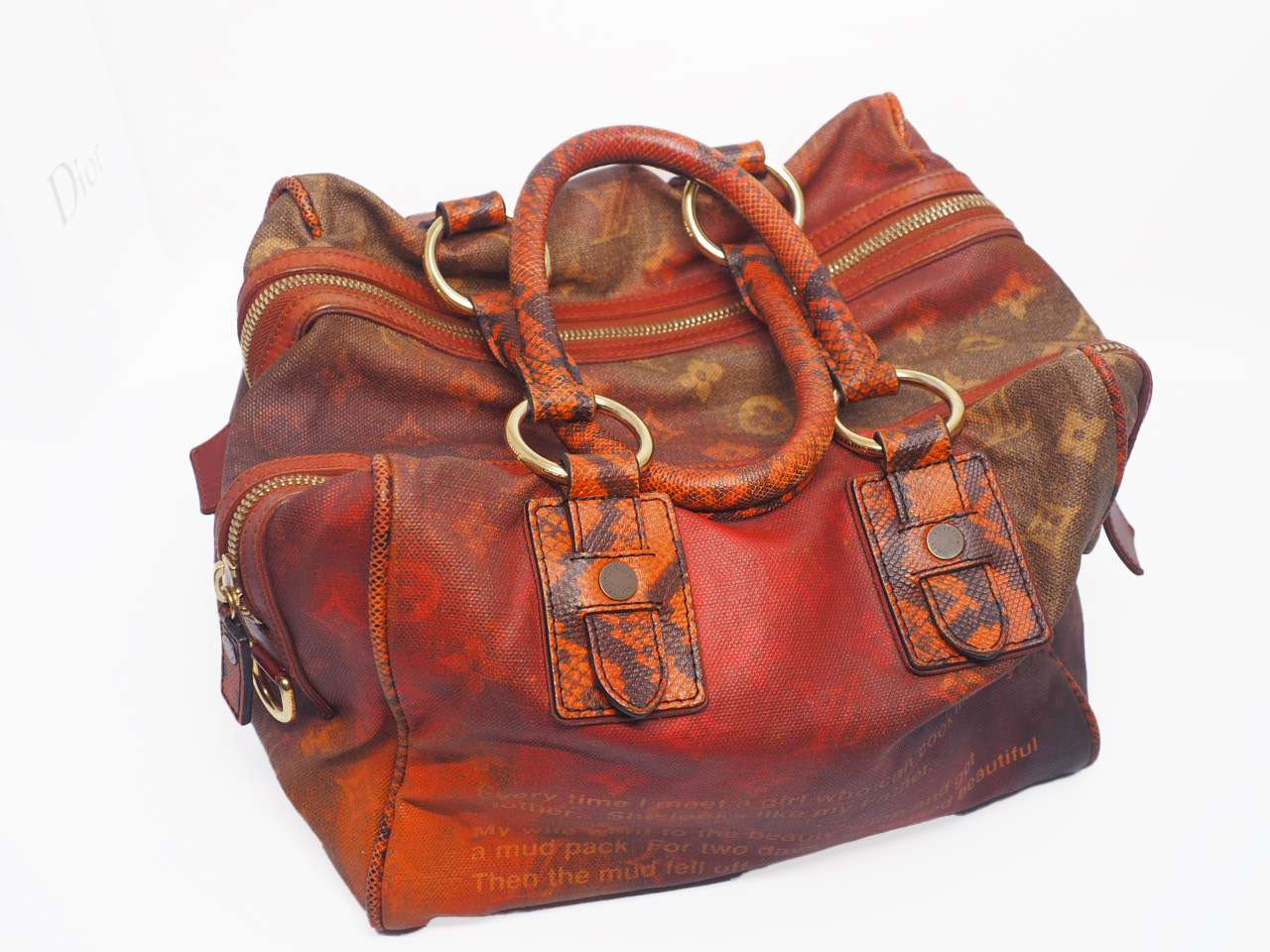 Louis Vuitton M95737 Limited Edition Monogram/ Karung Trim Man Crazy Jokes Boston Bag (FL1038) - Image 6